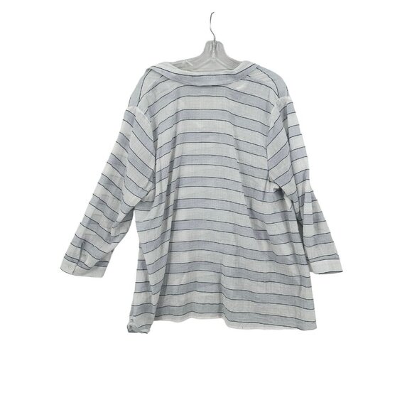 J. JILL Womens Cotton stripped light weight button down size Medium Tall EUC! - Picture 7 of 7